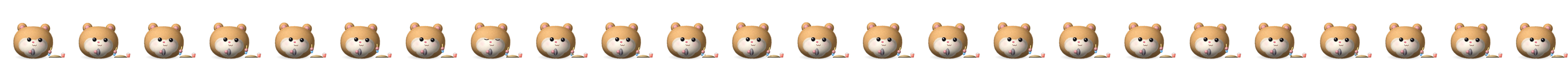 Biscuit the hamster building a sandcastle