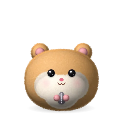 Biscuit the hamster in its signature color